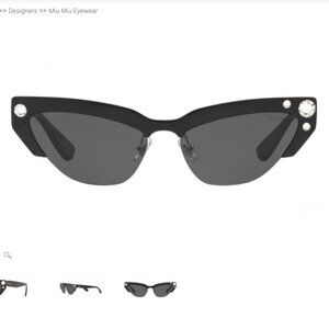 MIU MIU EYEWEAR Crystal Embellished Razor Cat Eye Sunglasses